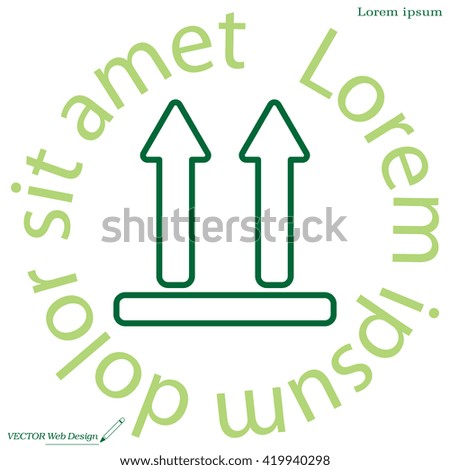 line icon of Side Up sign, symbol