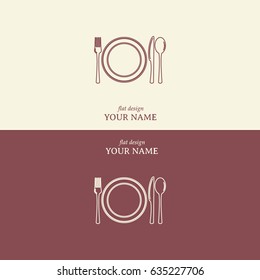 Line icon- sign with spoon, fork and knife.Menu card.