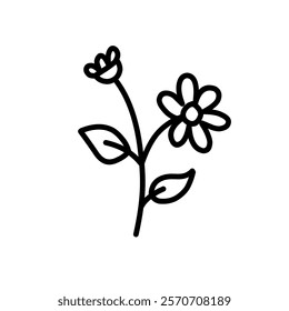 line icon of a single flower stalk