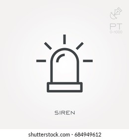 Line icon siren