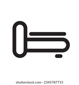icono de línea cama de dormir aislado en fondo blanco.