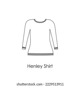 Line icon sleeve length honley shirt vector illustartion. Long sleeve shirt outline icon hand drawing long tshirt vector icon isolated on white background.  Silhouette of pyjamas blouse for women. 