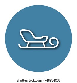 Line icon of sleigh with shadow. EPS 10
