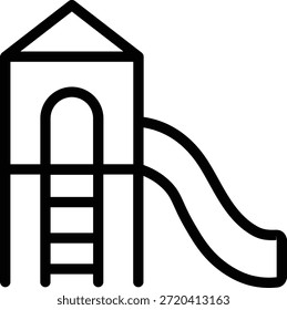 Line icon of slide symbolizing playground fun