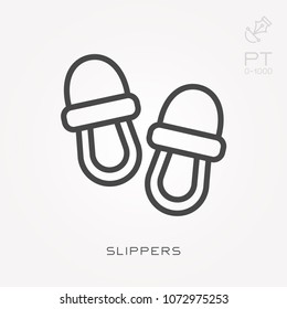 Line icon slippers
