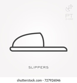 Line icon slippers