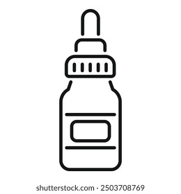 Liniensymbol einer kleinen Tropferflasche mit medizinischer Flüssigkeit