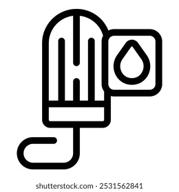 Line icon of a smart farm sensor, used to monitor water droplet levels in agriculture