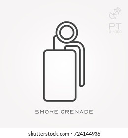 Line icon smoke grenade