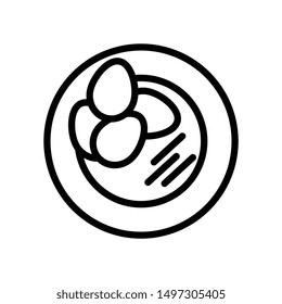  line icon for snacks with plate