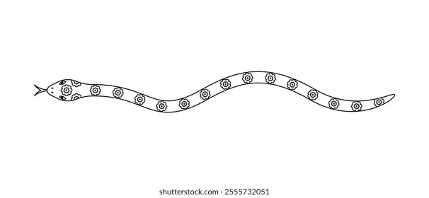 line icon snake design vector on white background