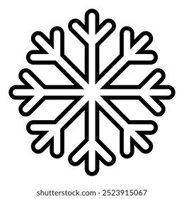 Icono de línea Icono de nieve plana