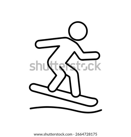line icon snowboarding vector on white background
Vector line icon on white background