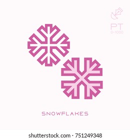 Line icon snowflakes