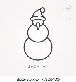 Line icon snowman