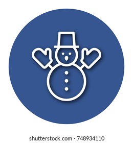 Line icon of snowman with shadow. EPS 10