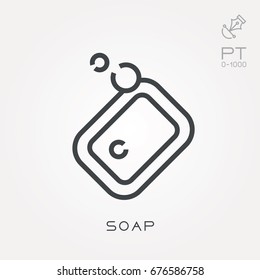 Line icon soap