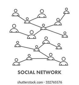 Line icon social network. Vector symbol for web and site