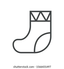 Line icon sock. Simple vector illustration with ability to change.