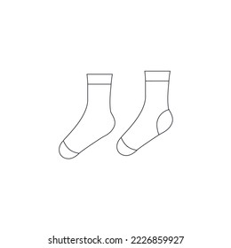 Icono de línea Socks Vector de iluminación. Icono vectorial de zócalos de línea aislado en fondo blanco. Calcetines lineales. Dibujo de esquemas