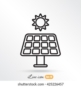 Line icon- solar panel
