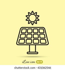 Line icon- solar panel