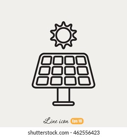 Line icon- solar panel