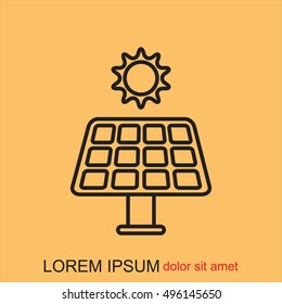 Line icon- solar panel