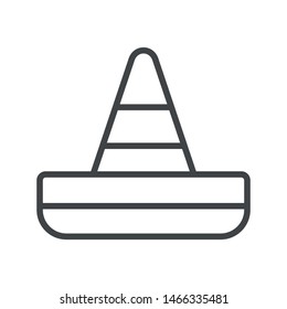 Line icon sombrero. Simple vector illustration with ability to change.