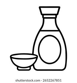 line icon soy sauce vector on white background
Vector line icon on white background