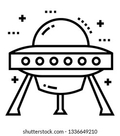 Line icon of spaceship 