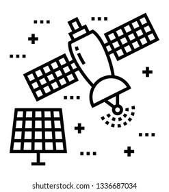 Line icon of spaceship 