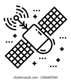 Line icon of spaceship 