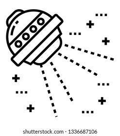 Line icon of spaceship 