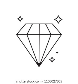 Line icon sparkling diamond
