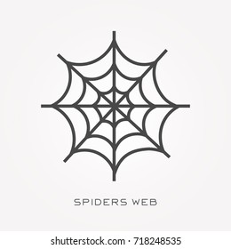 Line icon spiders web