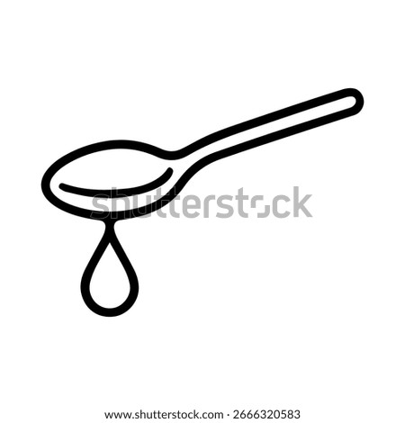 Line icon spoon with a drop of honey vector on white background
Vector line icon on white background