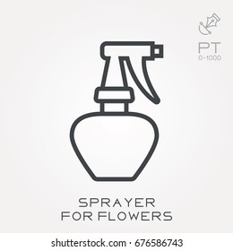 Line icon sprayer for flowers