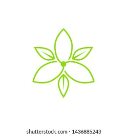 line icon springtime flower design vector flat