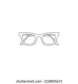 Line icon Square Sunglasses Outline Vector illustartion. Line drawing new Transparent Unisex Sunglasses flat vector icon isolated on white background. Trendy Square Sunglasses. Outline sun glasses