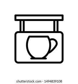 line icon for stall and tent