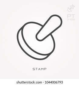 Line icon stamp