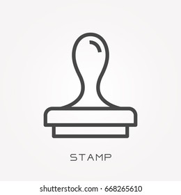 Line icon stamp