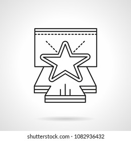 Line icon star on podium