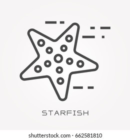 Line icon starfish