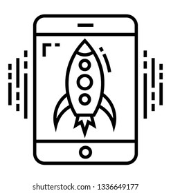 Line icon of startup 