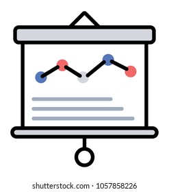 Line icon statistics, statistical reports 
