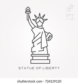 Line icon statue of liberty