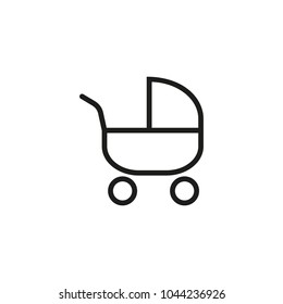 Line icon of stroller. Baby store, childcare, newborn. Baby concept. Can be used for topics like childhood, motherhood, family