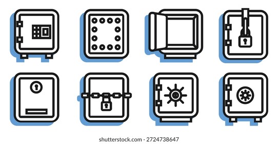 line icon strongbox vector illustration